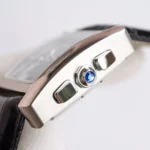 Cartier Tank W5330007 Silver Black Leather Watch - Image 5
