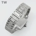 Cartier Santos Full Diamond Silver Watch (2) - Image 8