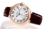 Cartier Ballon Bleu 42mm Rose Gold Brown Leather - Image 8