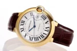 Cartier Ballon Bleu 42mm Gold Automatic Brown Leather - Image 5