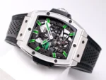 Hublot Masterpiece 906 Tourbillon Watch – Silver with Green Accents, Manual Wind Movement, Leather Strap - Image 5