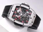 Hublot Masterpiece 906 Tourbillon Watch – Rose Gold/Platinum, Black and Red Leather Strap, Manual Wind Movement - Image 5