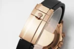 Rolex Daytona Rose Gold Black Rubber Strap Chronograph Watch - Image 9