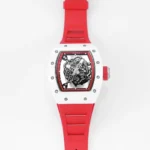 Richard Mille White Ceramic Red Strap Watch - Image 10