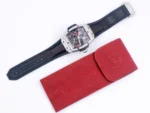 Hublot Masterpiece 906 Tourbillon Watch – Rose Gold/Platinum, Black and Red Leather Strap, Manual Wind Movement - Image 4