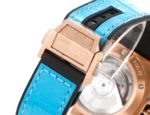 HUBLOT Big Bang One-Click 39mm Stainless Steel Rainbow Watch – Blue Dial, Rose Gold and Diamond Bezel, Blue Leather Strap - Image 9