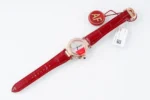Cartier Pasha de Cartier Ladies Watch Rose Gold Red Leather Strap - Image 4