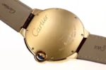 Cartier Ballon Bleu 42mm Gold Automatic Brown Leather - Image 3