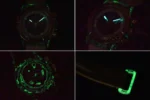 Rolex Daytona Custom Carbon Fiber Night Glow Case Watch – Black with Rainbow Bezel and Beige Strap - Image 10