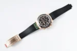 Rolex Daytona Rose Gold Black Dial Rubber Strap Watch - Image 10